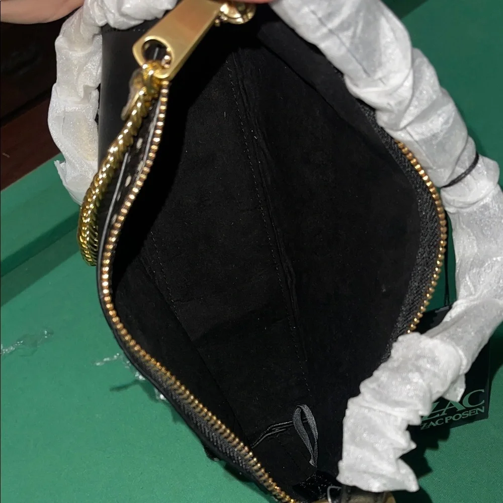 NWT Elegant Zac Posen Black and White Polka Dot Shoulder & Crossbody Bag